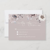 Boho Beige & Dusty Mauve RSVP Wedding Kaart (Voorkant)