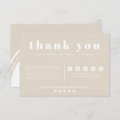 Boho Beige Earth Dank u bestelt Kleine Onderneming Informatiekaartje (Voorkant / Achterkant)