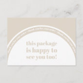 Boho Beige Earth Dank u bestelt Kleine Onderneming Informatiekaartje (Achterkant)