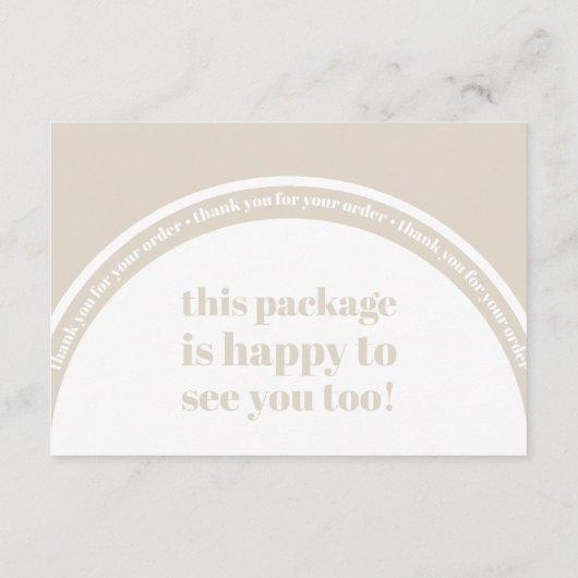 Boho Beige Earth Dank u bestelt Kleine Onderneming Informatiekaartje (Achterkant)