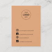 Boho beige Earthy Modern Stud Earring Display Visitekaartje (Achterkant)