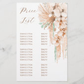 Boho Beige en Mint prijslijst Flyer (Voorkant)