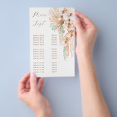 Boho Beige en Mint prijslijst Flyer (Hand)
