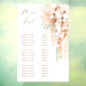 Boho Beige en Mint Prijslijst Raamsticker (Vel 3)