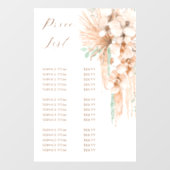 Boho Beige en Mint Prijslijst Raamsticker (Vel)