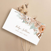 Boho beige en munt boeket visitekaartje