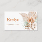 Boho beige en munt visitekaartje (Voorkant)