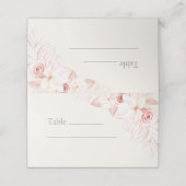 Boho Beige en Roze Bloemen Bruiloft Plaats Kaart Plaatskaartje (Buitenkant ongevouwen)