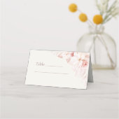 Boho Beige en Roze Bloemen Bruiloft Plaats Kaart Plaatskaartje (Achterkant)