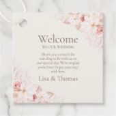Boho Beige en Roze Rozen Welkom Gift Label (Voorkant)