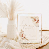 Boho Beige Favorbord | Pampas Gras Bruiloft Poster