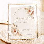 Boho Beige Favorbord | Pampas Gras Bruiloft Poster