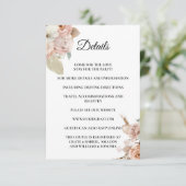 Boho Beige floral Enclosure Card Details Informatiekaartje (Staand voorkant)