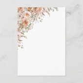Boho beige Floral Enclosure Card Details Informatiekaartje (Achterkant)
