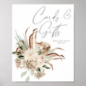 Boho Beige Floral-Kaarten en cadeautjes Poster (Voorkant)