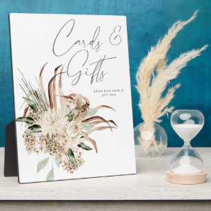 Boho Beige Floral Kaarten Gifts Plaque Fotoplaat