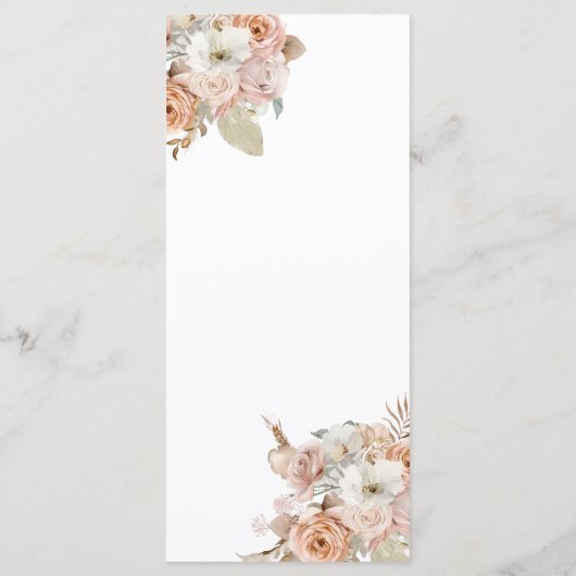 Boho Beige floral  Menu (Achterkant)