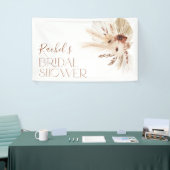 Boho Beige Floral Vrijgezellenfeest Backdrop Banne Spandoek (Beurs)