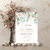 Boho beige floral wedding kaart