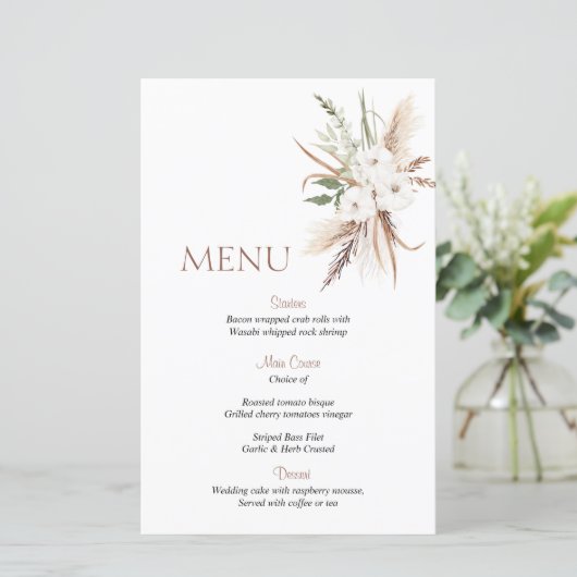 Boho beige flower bruiloft (Staand voorkant)