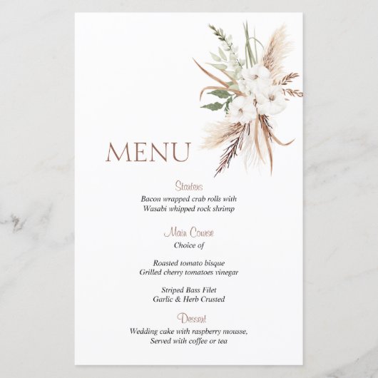 Boho beige flower bruiloft (Voorkant)