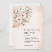 Boho Beige Flowesr waterverf afstuderen brunch Kaart (Voorkant)