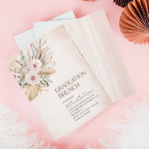 Boho Beige Flowesr waterverf afstuderen brunch