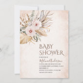 Boho Beige Flowesr waterverf baby shower Kaart (Voorkant)
