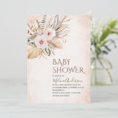 Boho Beige Flowesr waterverf baby shower Kaart (Staand voorkant)