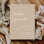 Boho Beige Foto Bruiloft Kaart