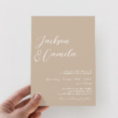 Boho Beige Foto Bruiloft Kaart