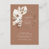 Boho Beige gedroogde bloemenkrans bruiloft recepti Informatiekaartje (Voorkant)