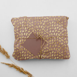 Boho Beige Golden Paint Strokes #B08B82 Tissuepapier