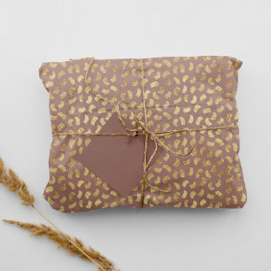 Boho Beige Golden Paint Strokes #B08B82 Tissuepapier