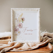 Boho beige gouden tuinbloem poster