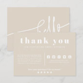 Boho Beige Hallo Hartelijk dank voor uw opdracht v Informatiekaartje (Voorkant / Achterkant)