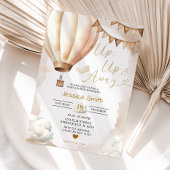 Boho Beige hete luchtballon omhoog weg Baby shower Kaart