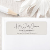 Boho Beige Holly Jolly Kerst Retouradres Etiket (Insitu)