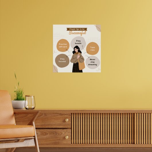 Boho Beige Inspirerend illustratieve quote Poster (Woonkamer 2)
