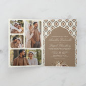 Boho Beige Ivoor Ikat Fotocollage Indiase bruiloft (Binnen)