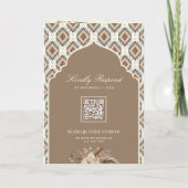 Boho Beige Ivoor Ikat Fotocollage Indiase bruiloft (Achterkant)