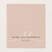 Boho Beige Kalligrafie Script QR-code Vouwkaart Visitekaartje (Buitenkant ongevouwen)