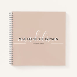 Boho Beige Kalligrafiescript Notitieboek