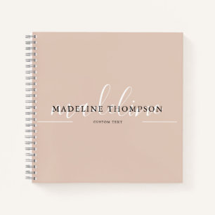 Boho Beige Kalligrafiescript Notitieboek