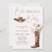 Boho Beige Laarzen Brunch Bubbly Vrijgezellenfeest Kaart (Voorkant)