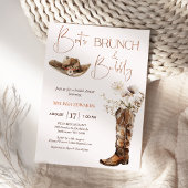 Boho Beige Laarzen Brunch Bubbly Vrijgezellenfeest Kaart