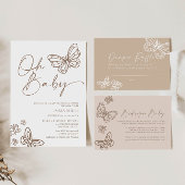 Boho Beige Luier Raffle Baby shower Kaart Notitiekaartje