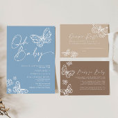 Boho Beige Luier Raffle Baby shower Kaart Notitiekaartje