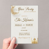 Boho Beige Minimalist Mosque Ramadan Iftar Party  Acryl Uitnodigingen (Insitu (Draagbaar))