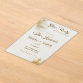 Boho Beige Minimalist Mosque Ramadan Iftar Party  Acryl Uitnodigingen (Laagn)